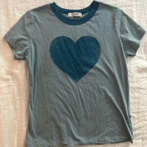 Women’s LETLUV Blue Heart Ringer Tee